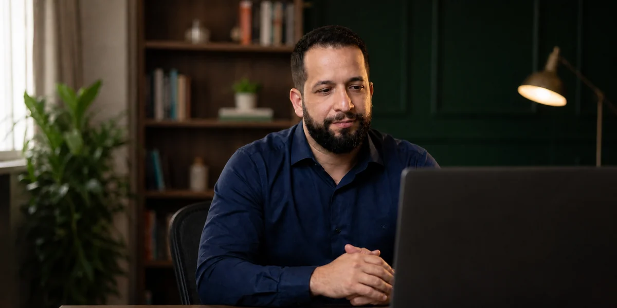 Dr. Michaell Pereira conduzindo uma avaliação psiquiátrica online